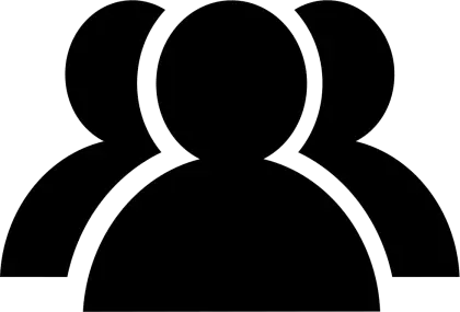 Black Group Icon Representing Users