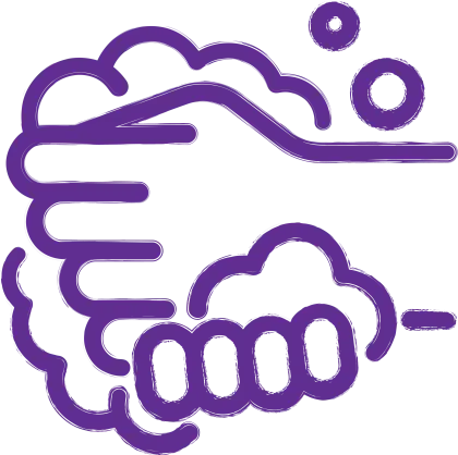 Purple Outline of Washing Hands Illustration