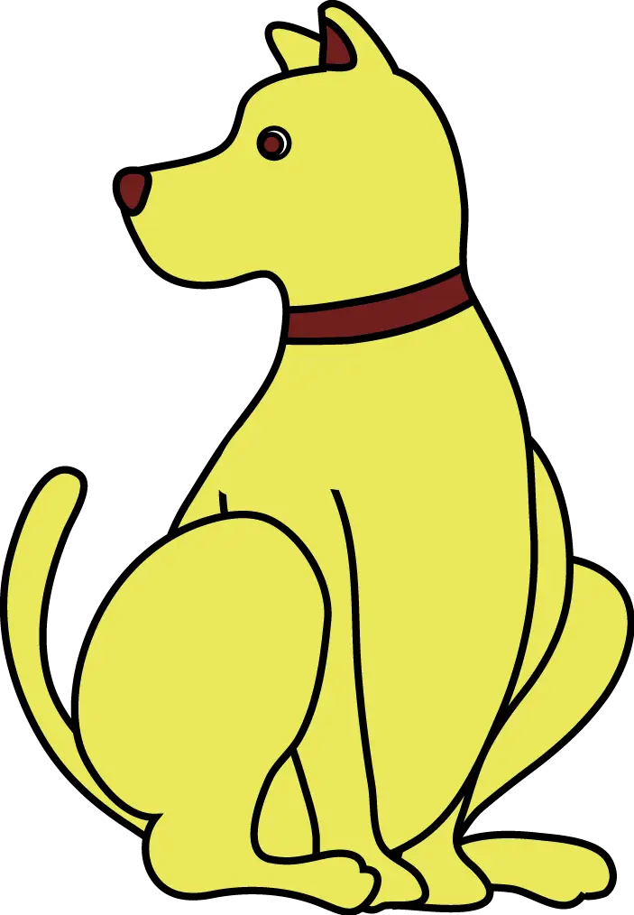 Sitting Yellow Cartoon Dog