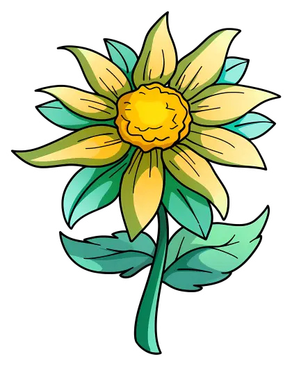 Colorful Cartoon Sunflower Illustration