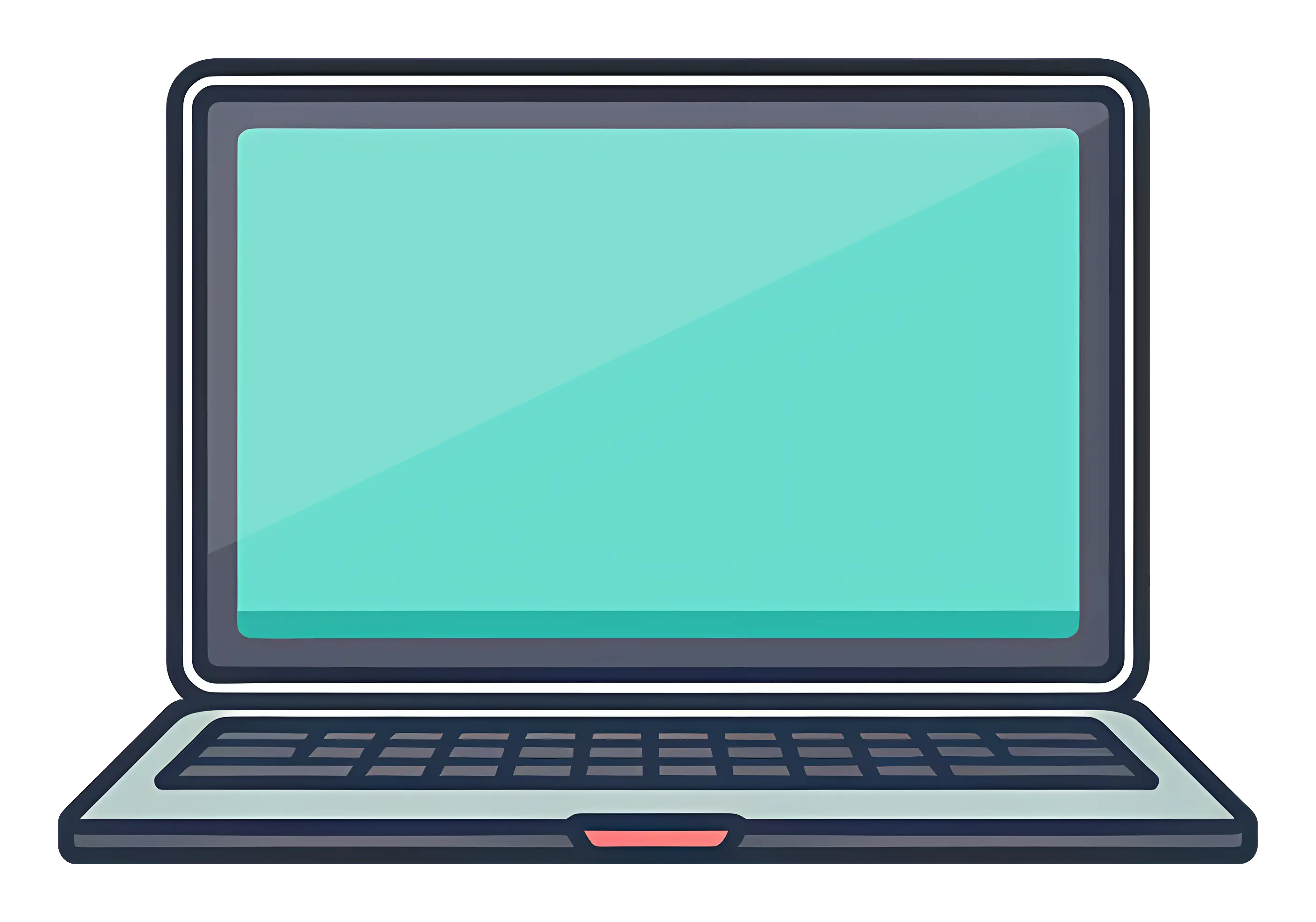 Laptop in Cartoon Illustration Style