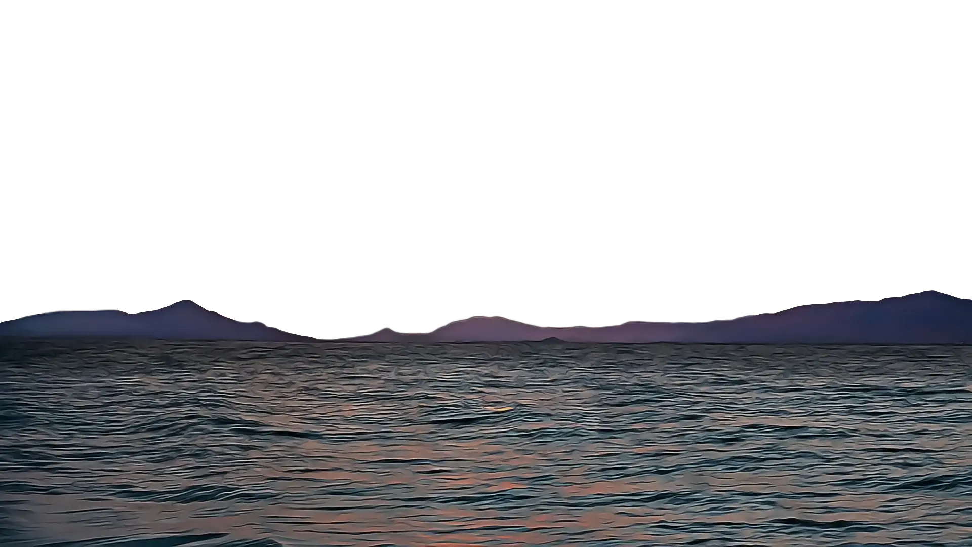 Ocean and Mountain Horizon at Sunset
