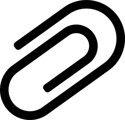 Black Paperclip Icon for Stationery