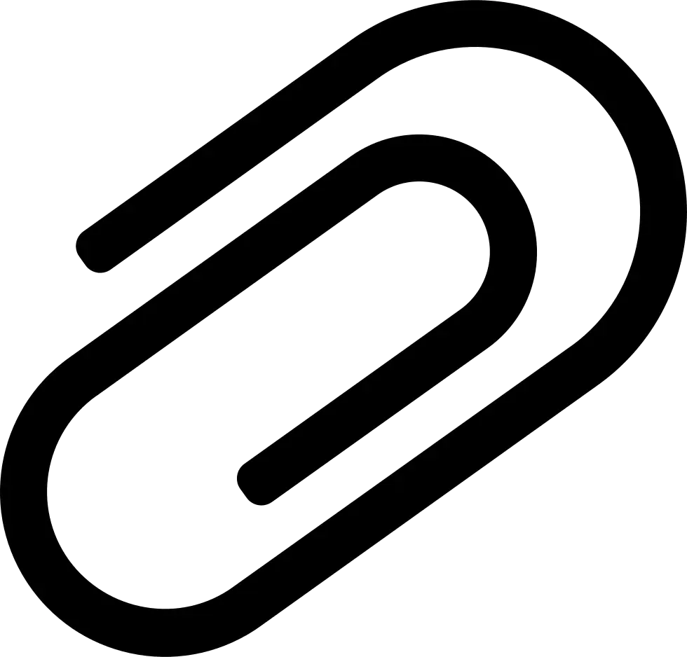 Black Paperclip Icon for Stationery