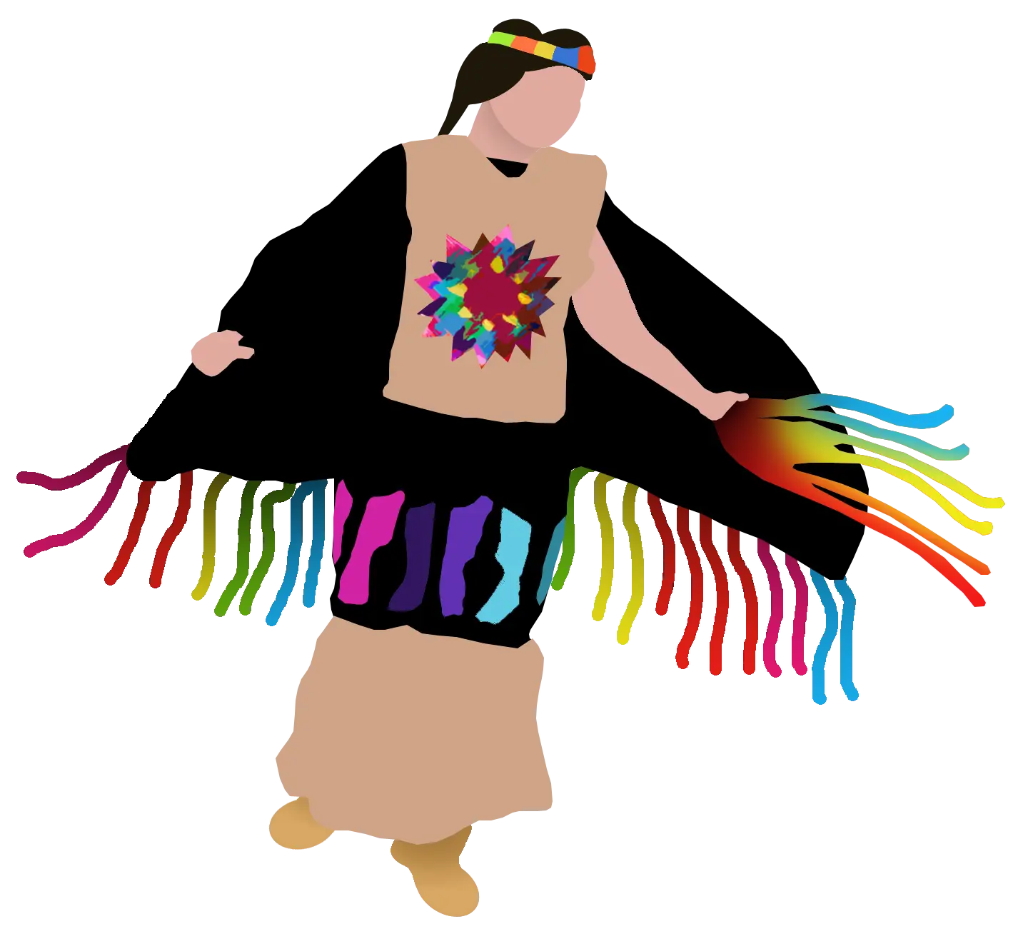 Person in Colorful Traditional Costume