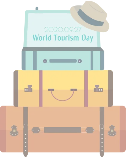 Stacked Luggage for World Tourism Day
