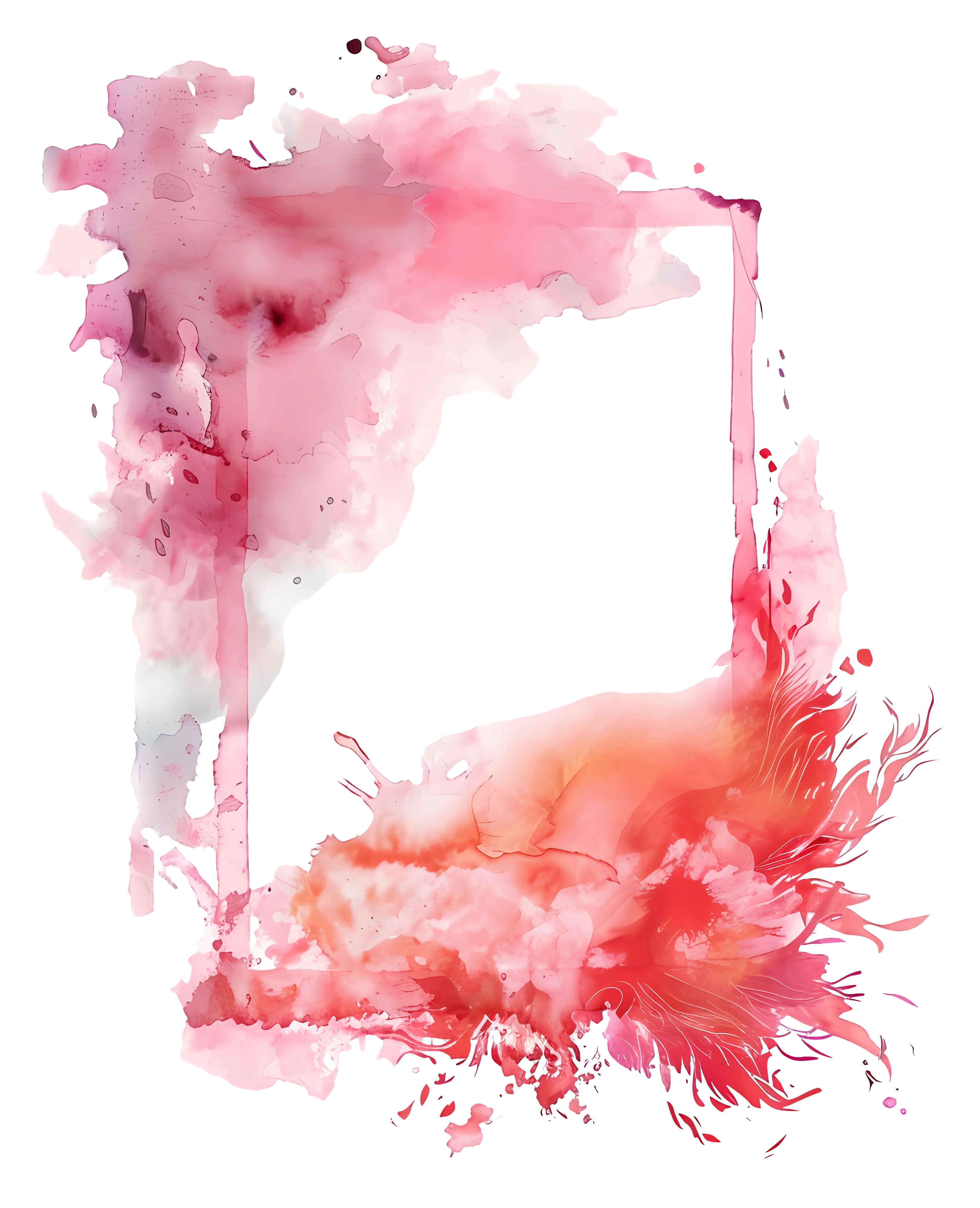 Abstract Pink Watercolor Frame