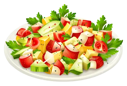 Colorful Vegetable Salad Plate with Fresh Ingredients