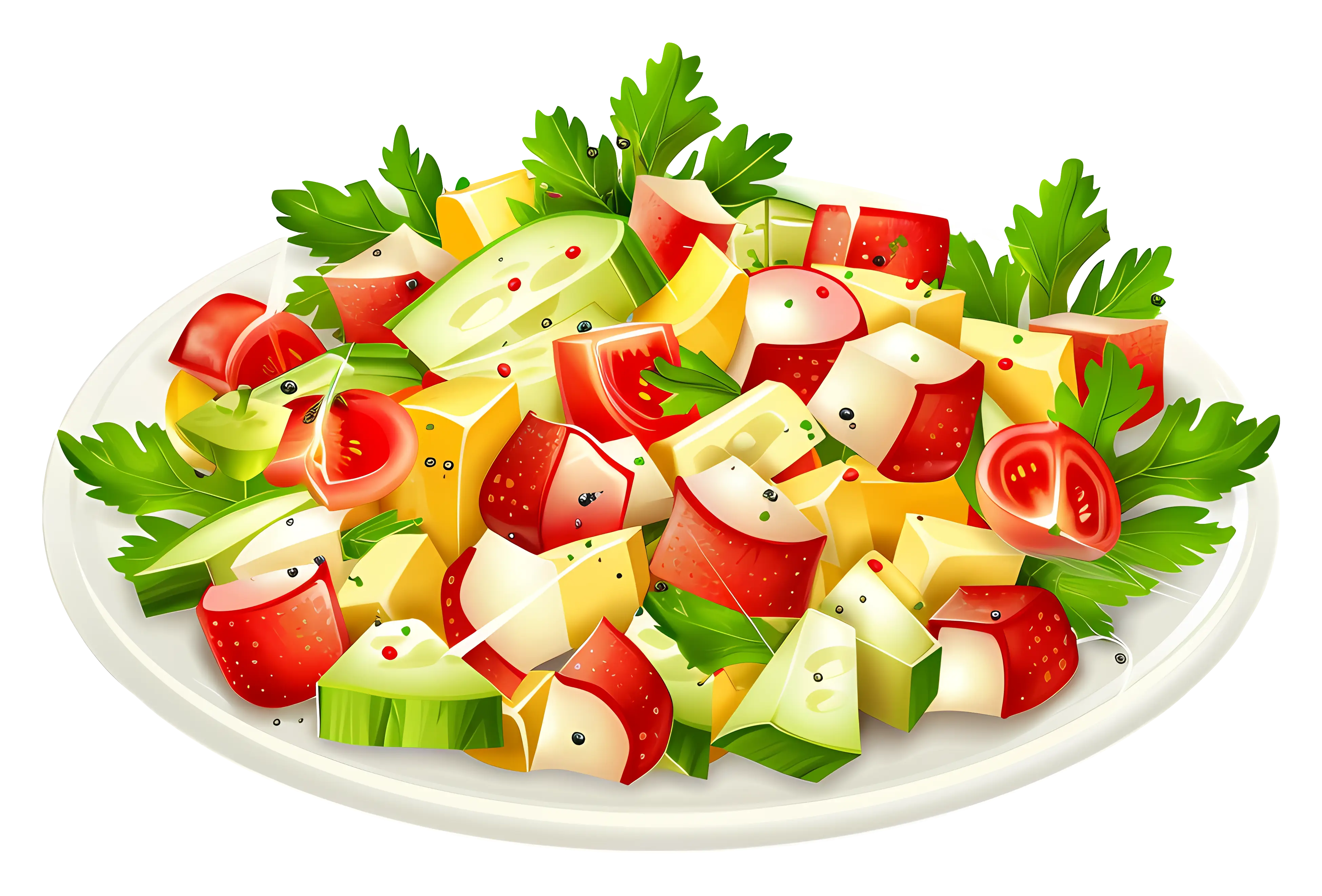 Colorful Vegetable Salad Plate with Fresh Ingredients
