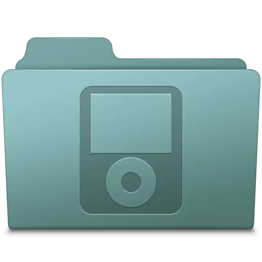 Green Folder with Media Player Icon