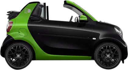 Black and Green Compact Convertible Electric Car