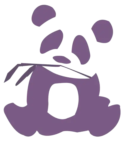 Purple Panda Cartoon Illustration