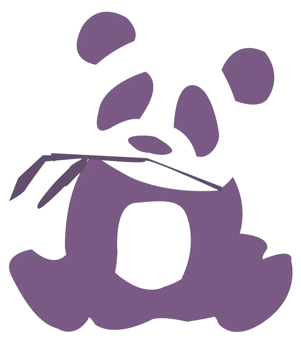 Purple Panda Cartoon Illustration