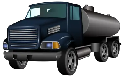Black Fuel Tanker Truck Illustration
