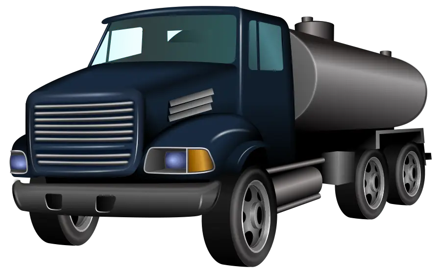 Black Fuel Tanker Truck Illustration