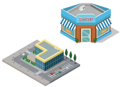 Isometric City Buildings and Shop Design