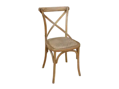 Rustic Wooden Chair with Cross-Back Design