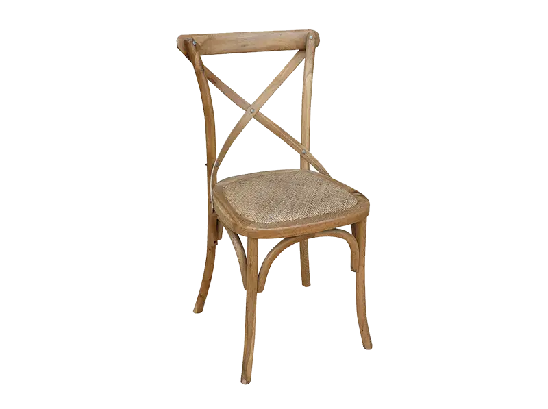 Rustic Wooden Chair with Cross-Back Design
