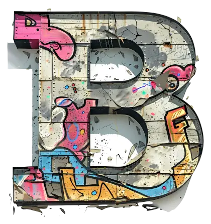 Graffiti Letter B with Colorful Design