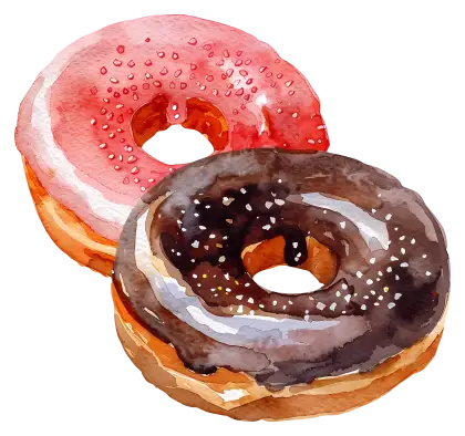 Pink and Chocolate Donuts Illustration