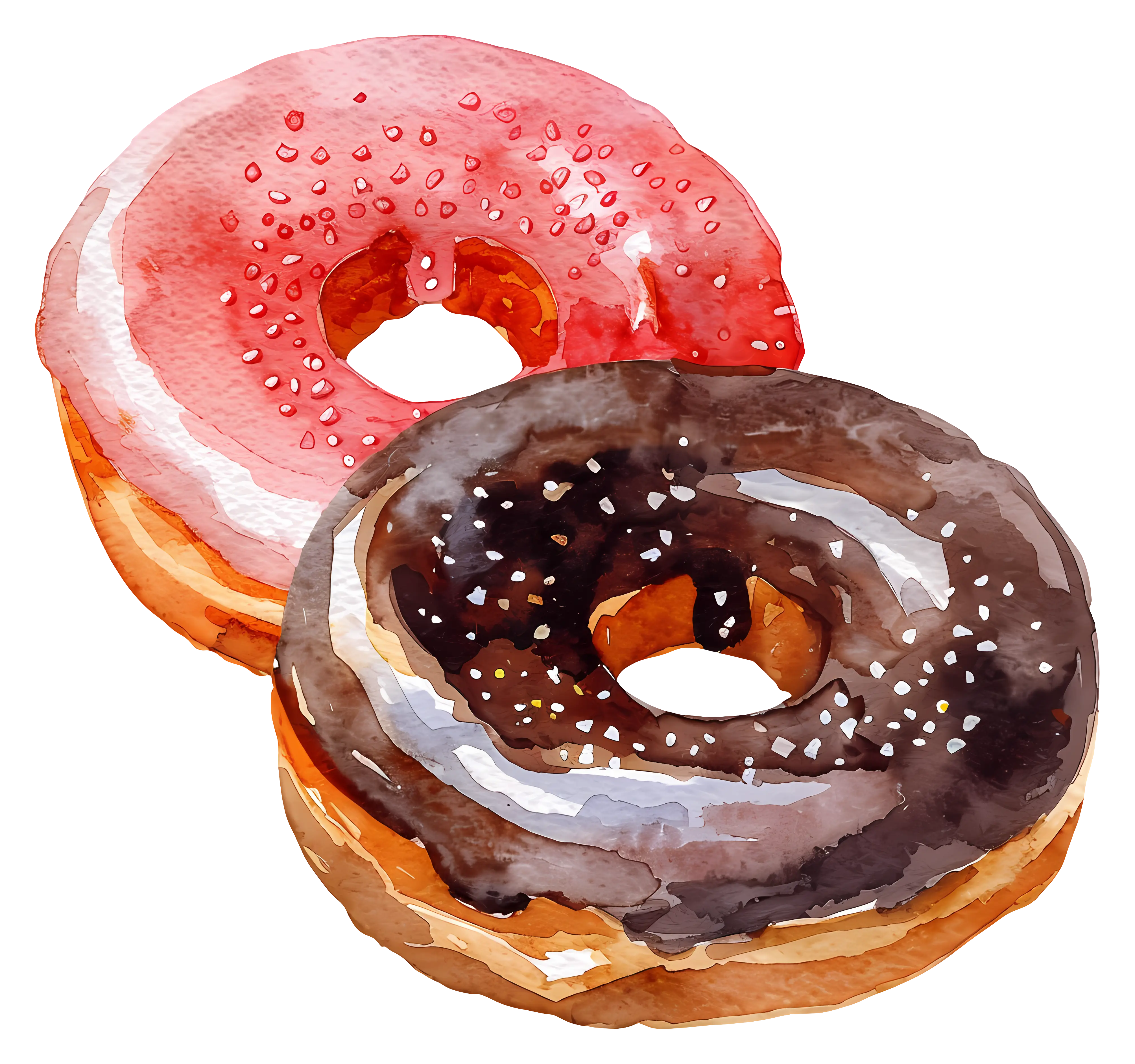 Pink and Chocolate Donuts Illustration
