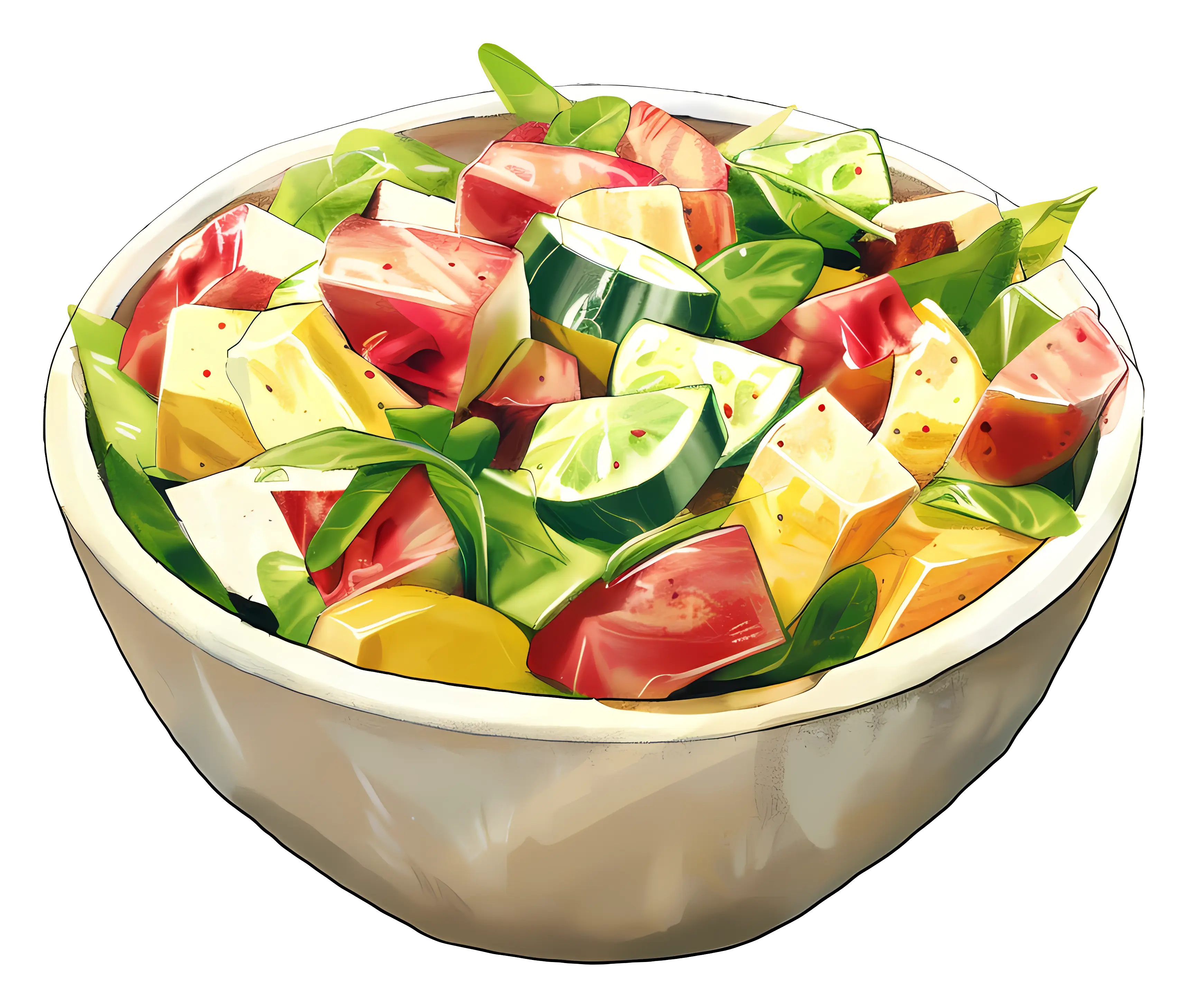 Fresh Vegetable Salad in a Bowl