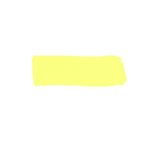 Yellow Marker Stroke on Transparent Background