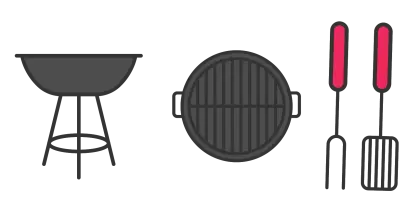 Barbecue Grill with Utensils