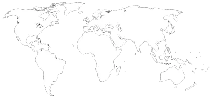 World Map Outline for Education and Mapping