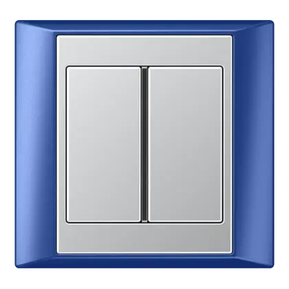 Modern Light Switch with Blue Frame Design