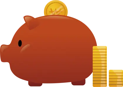 Piggy Bank with Gold Coins Illustration