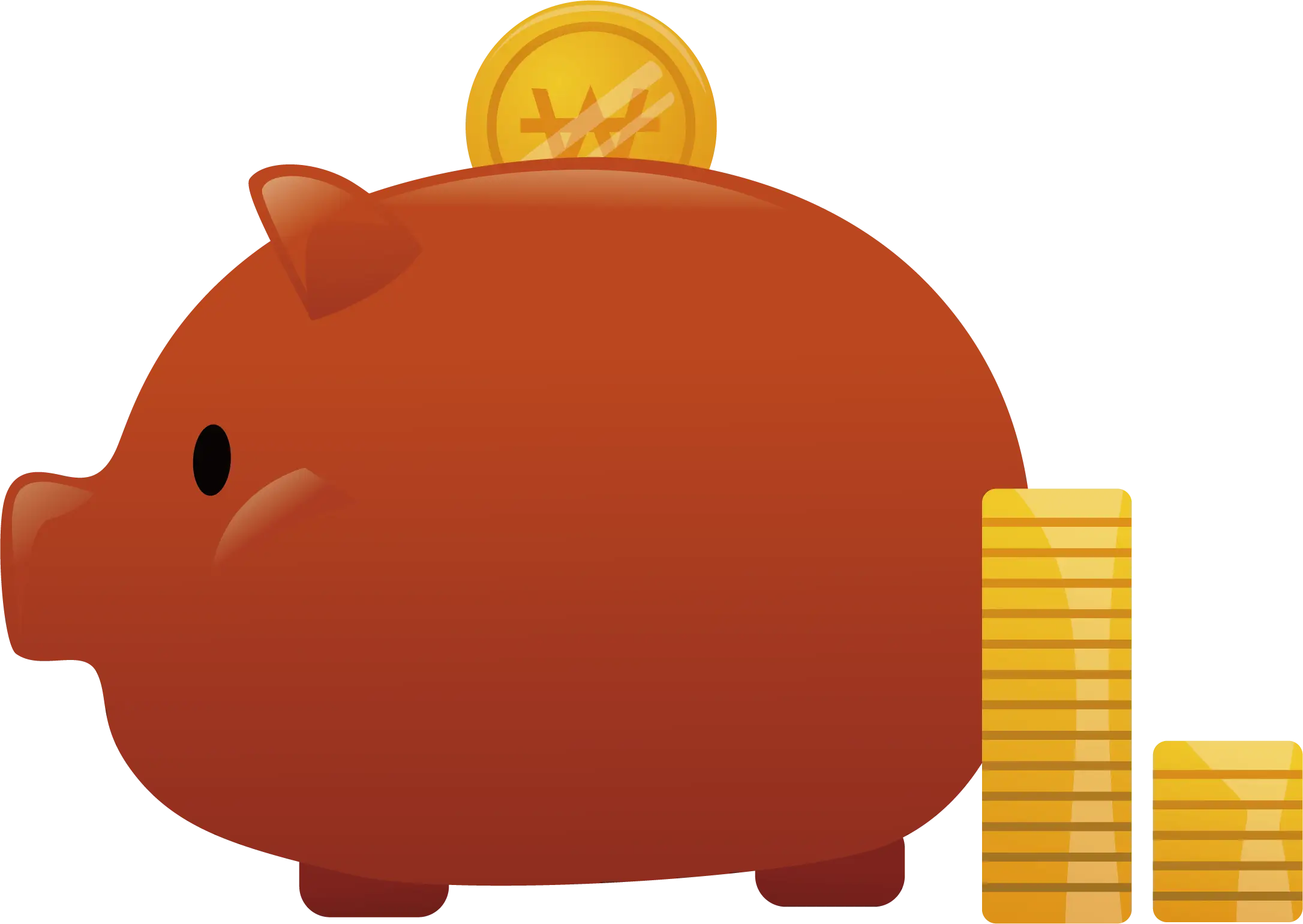 Piggy Bank with Gold Coins Illustration