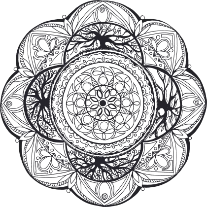 Detailed Black and White Mandala Design