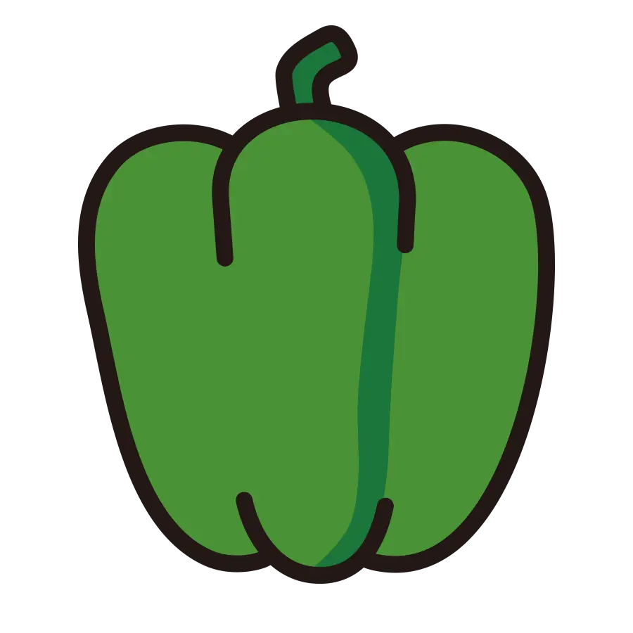 Green Bell Pepper Illustration for Cooking