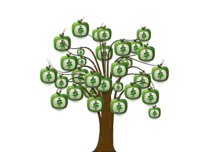 Green Money Tree Illustration Representing Wealth Growth