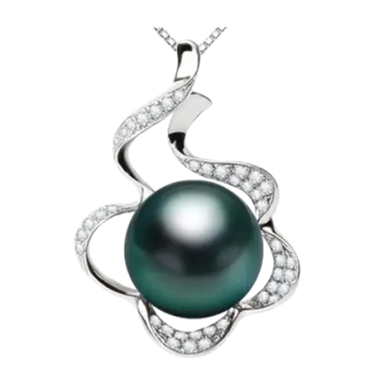 Elegant Pearl Necklace with Silver Design