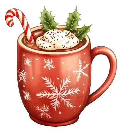 Festive Red Mug with Candy Cane