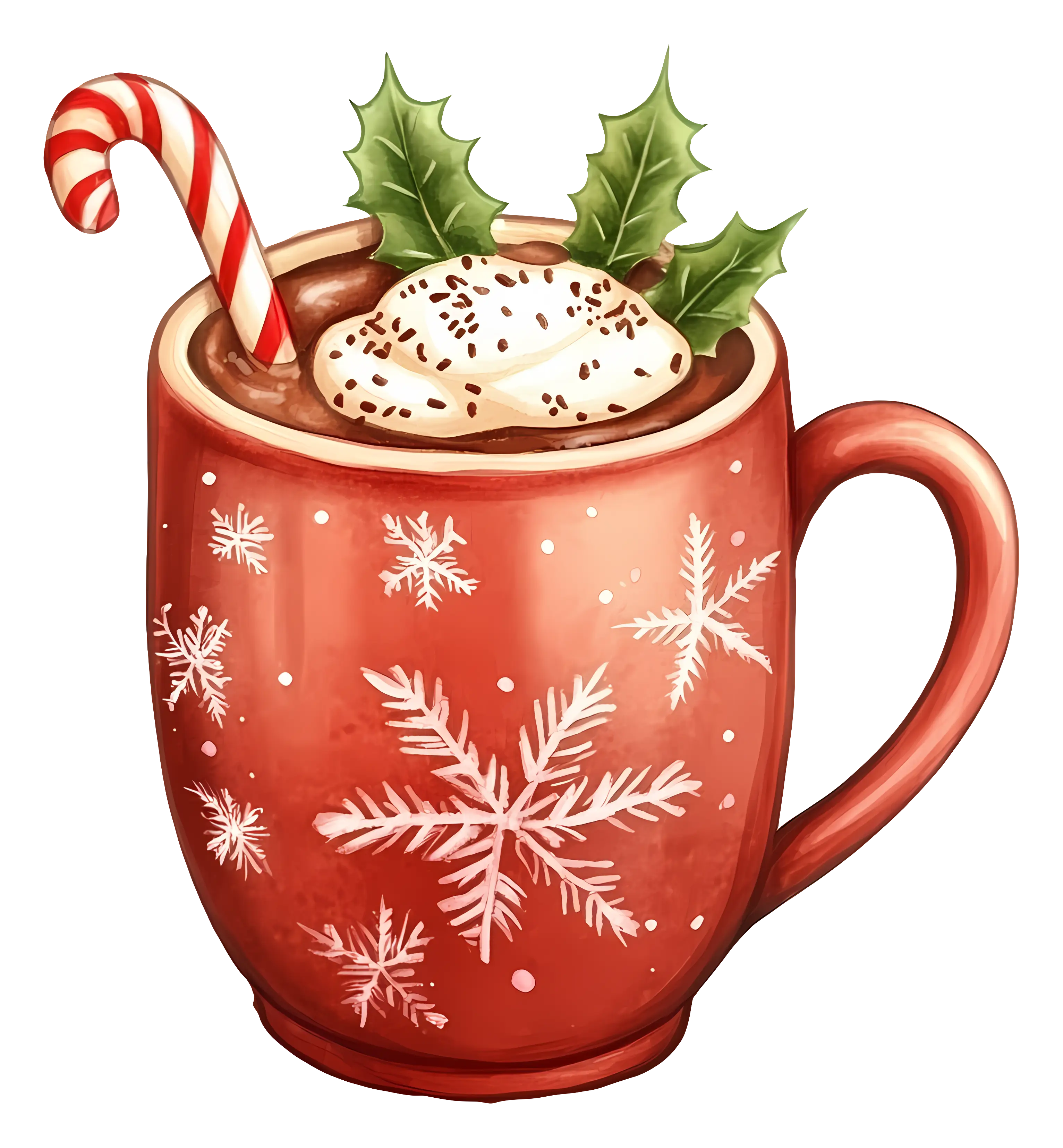 Festive Red Mug with Candy Cane