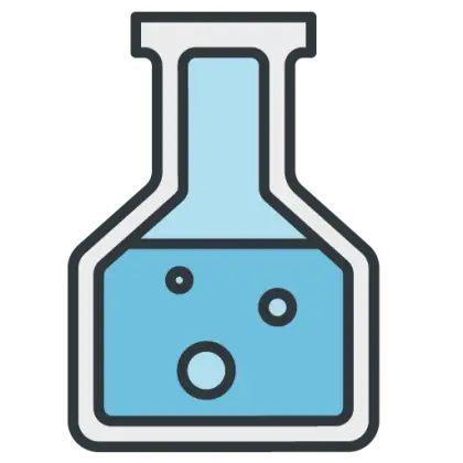 Blue Science Flask with Liquid