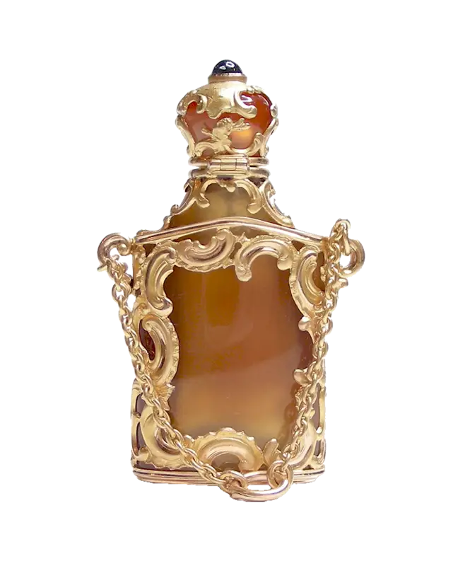 Ornate Perfume Bottle with Gold Details