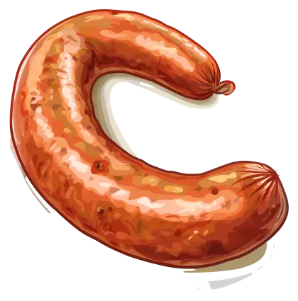 Realistic Cooked Sausage Illustration