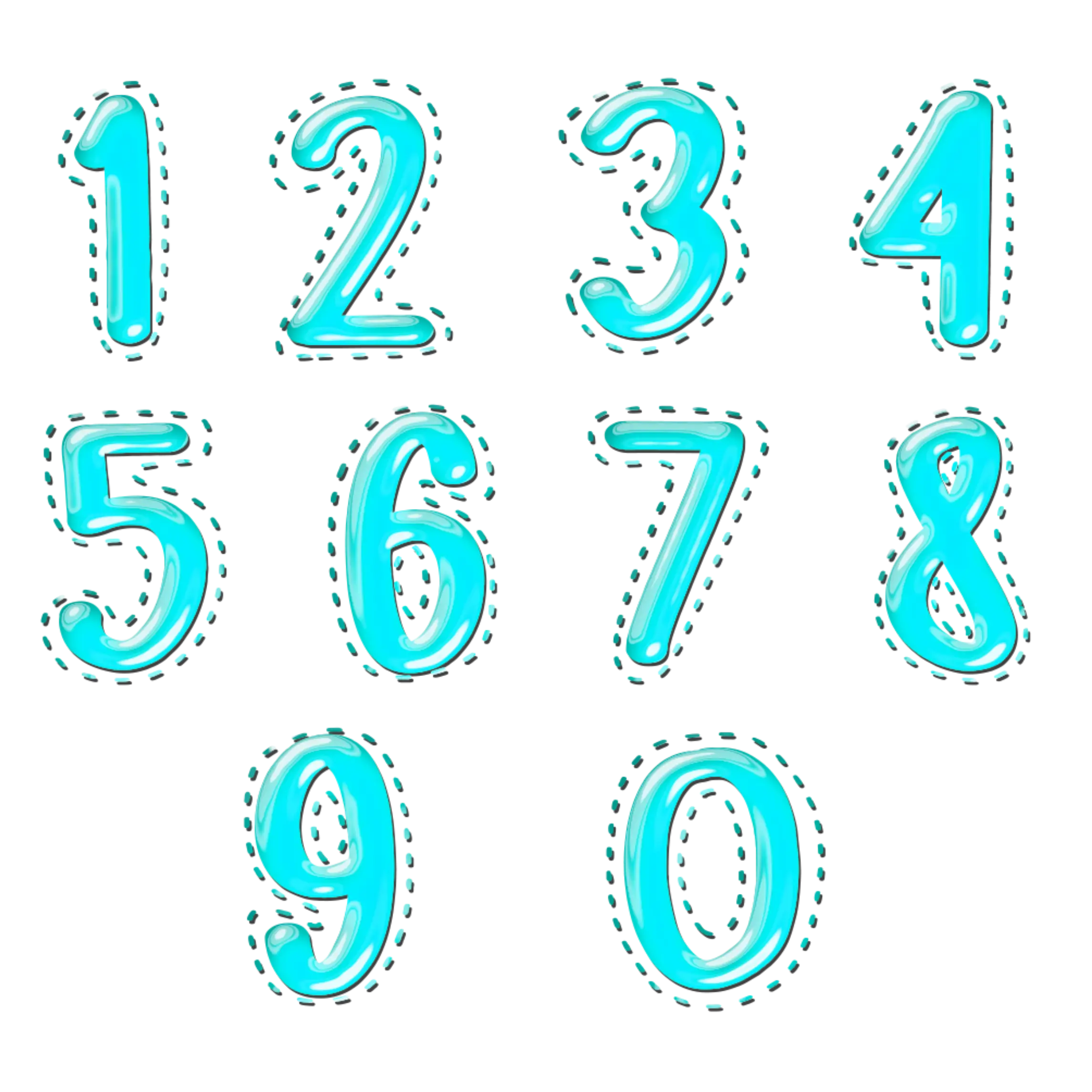 Blue Inflatable Numbers for Decoration
