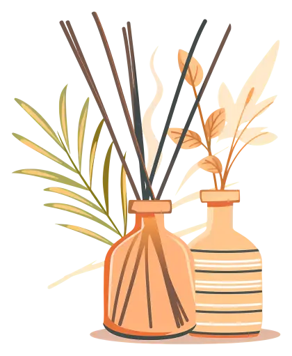 Aroma Diffuser with Sticks and Bottles
