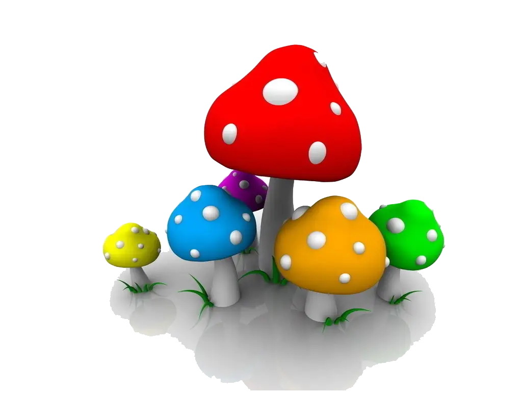Bright Colorful Mushrooms
