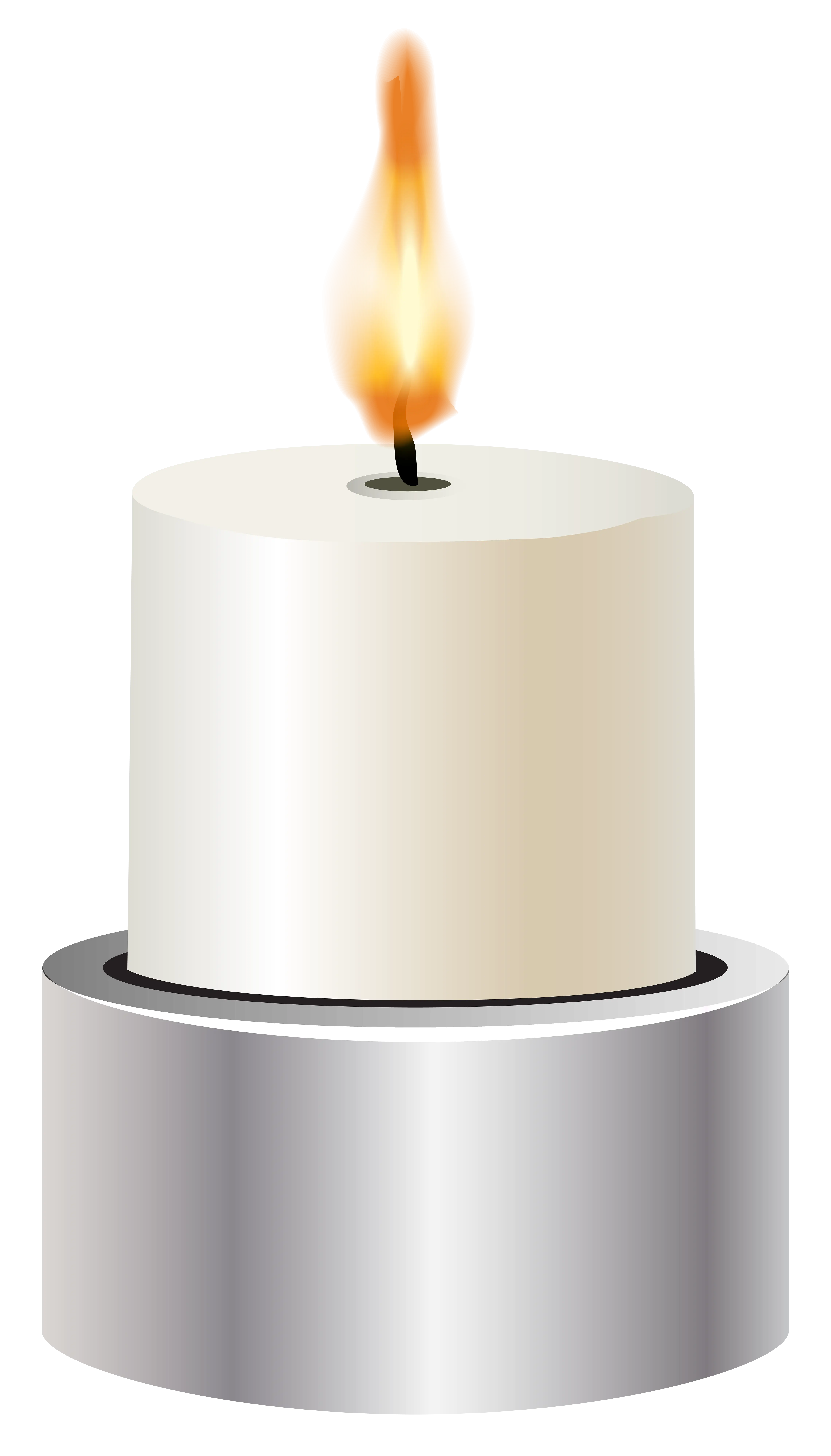 Single Candle with Metal Base