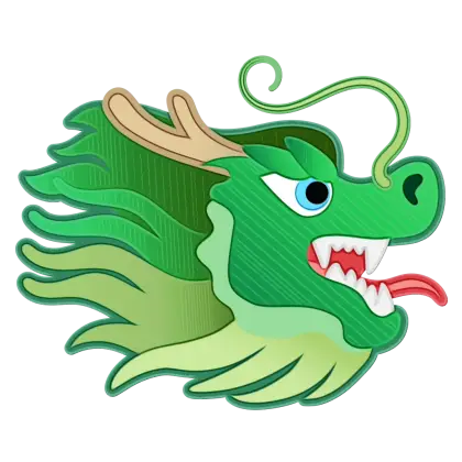 Green Dragon Illustration with Fierce Look