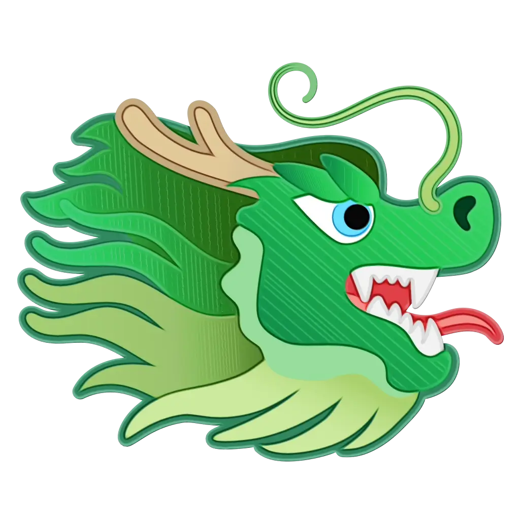 Green Dragon Illustration with Fierce Look