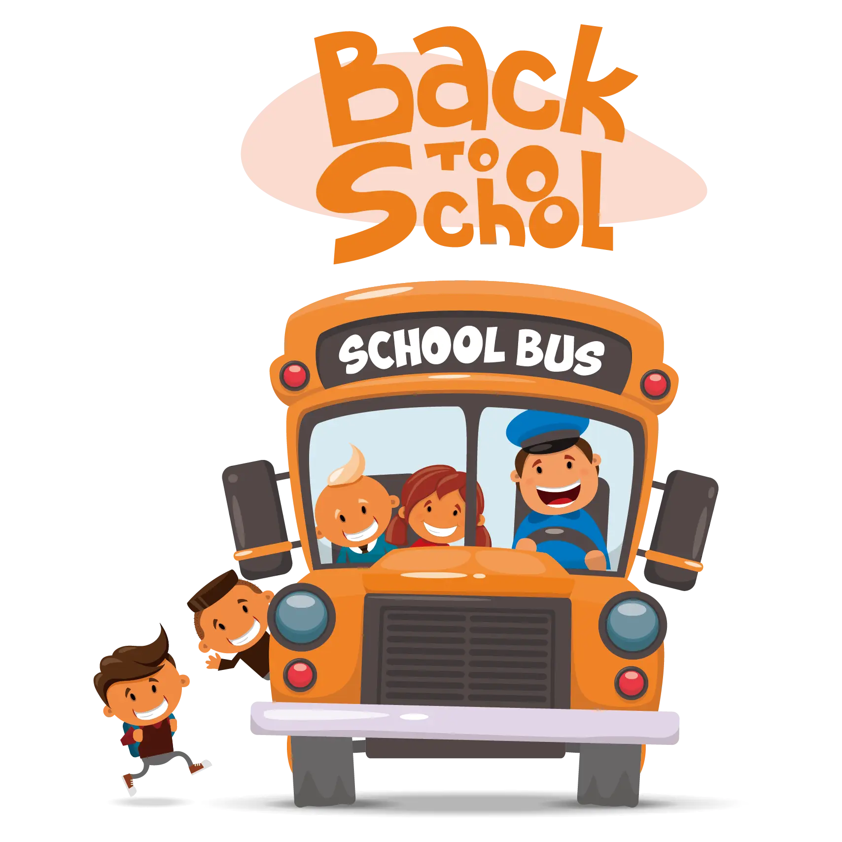 Back-to-School Illustration with School Bus