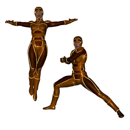 Futuristic Suits in Action Poses