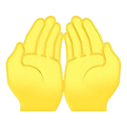 Yellow Open Hands Symbol